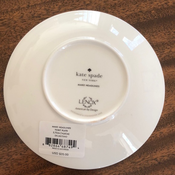 NWT Kate Spade Make Headlines tidbit charm Plates by Lenox - Picture 7 of 12